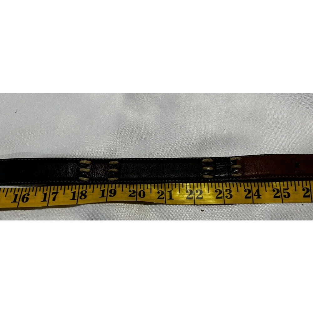 Dockers Womens Leather Belt Sz S Multi-Colored Patchwork Aztec boho biker y2k - Picture 6 of 7